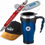 Choose from hundreds of items and advertise your company logo or slogan with our promotional items and advertising products.  Customized Pens, Mugs, Keychains, Calendars, and more...